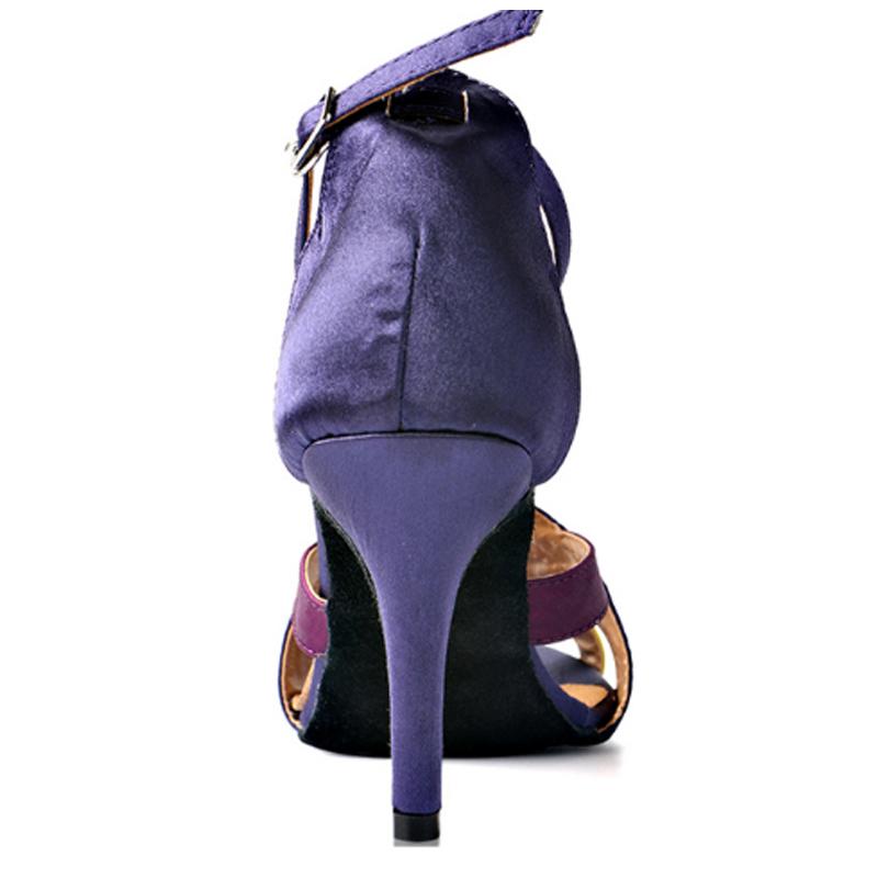 Giày khiêu vũ Latin mùa hè Ladies Salsa Tango Ballroom Party gót chân màu đen Satin Girls Sandals 10cm gót chân Color: Indoor Blue 10cm Shoe Size: 33