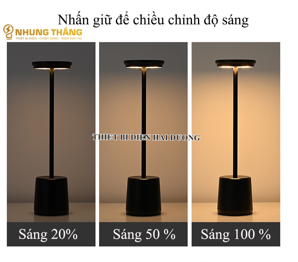 Đèn Bàn Decor Trang trí Nhà hàng,Quán Bar,Khách Sạn DB-985 - Kiểu Dáng Sang Trọng - 3 Chế Độ Ánh Sáng - Sạc Tích Điện - CÓ VIDEO