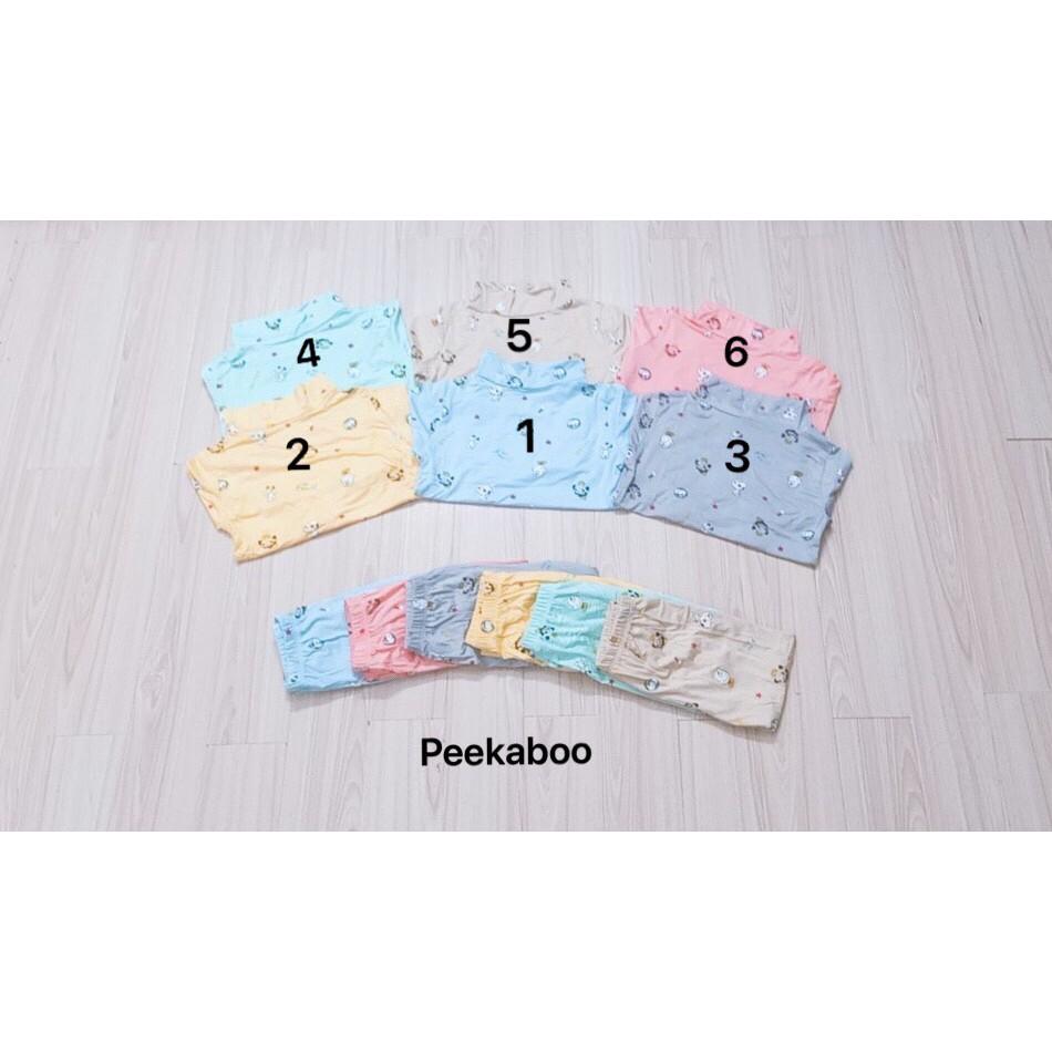 Bộ dài tay cổ cao 3p in hình gấu Panda thun lạnh cho bé