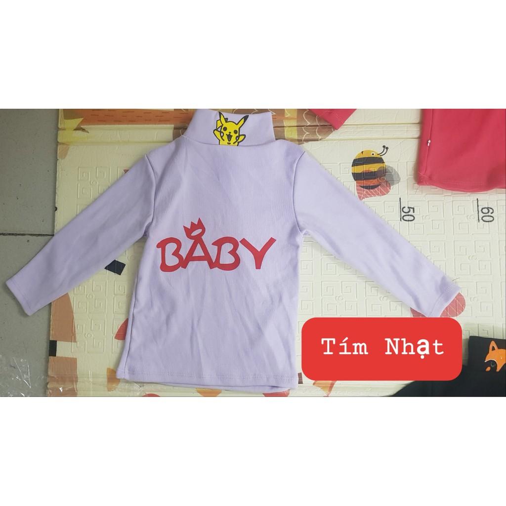 Áo cổ lọ cho bé hình thú chất thun giữ nhiệt cực ấm