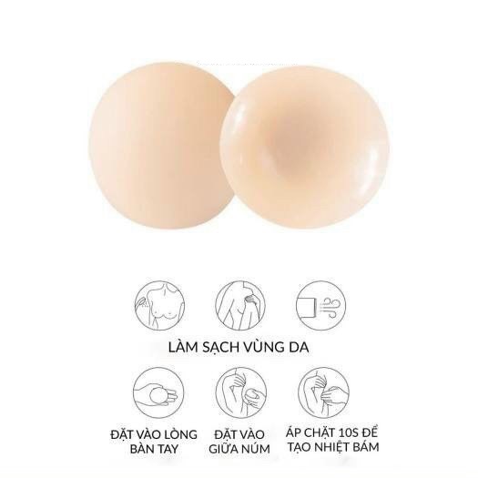 Miếng Dán Ngực Silicon Sinh Nhiệt Tự Thân Không Dùng Keo Dính - Dán Đầu Ti Dùng Nhiều Lần HT SYS