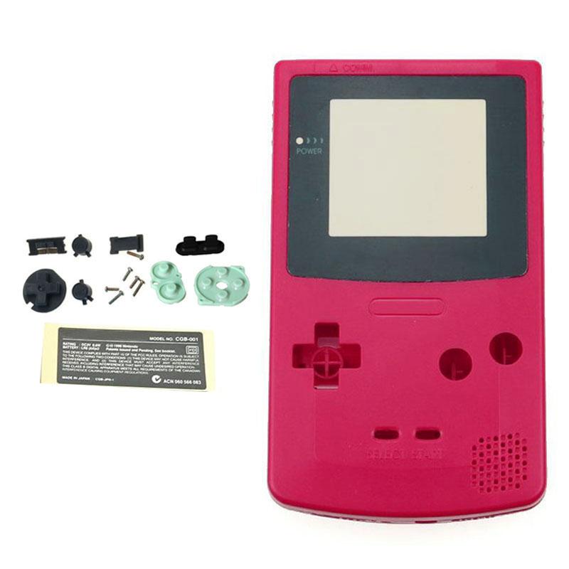 Vỏ vỏ bảng điều khiển trò chơi gốc mới cho Gameboy Color Classic Game Console Shell Vỏ vỏ cho vỏ nhà ở GBC với các nút màu: Xóa màu đen