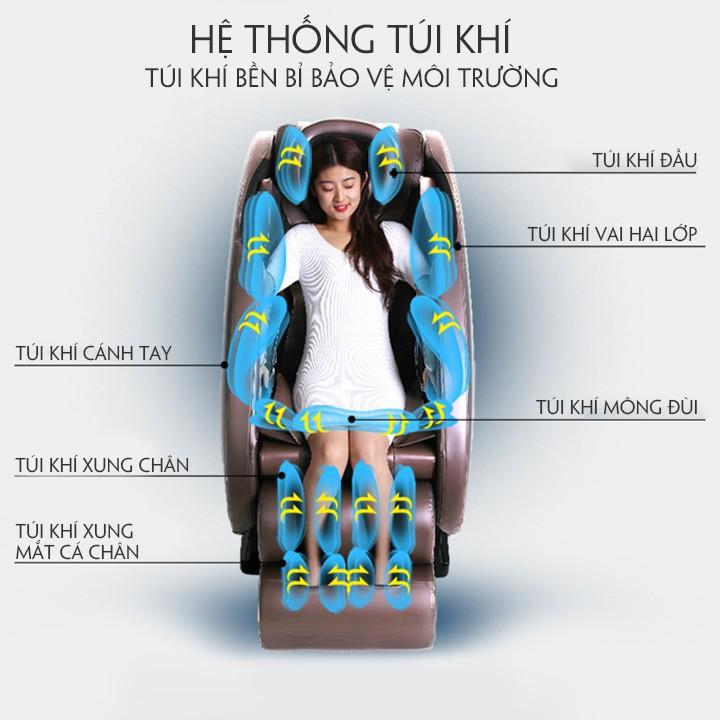 Ghế Mát xa toàn thân cao cấp công nghệ Nhật Bản (Massage 8D, Bấm huyệt bàn chân, Âm nhạc Bluetooth)