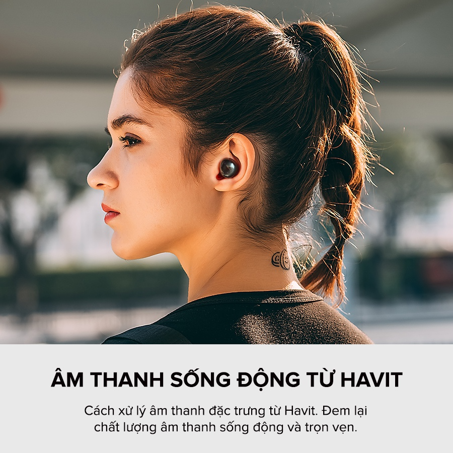 Tai Nghe True Wireless HAVIT TW951, Bluetooth 5.1, Điều Khiển Cảm Ứng, Nghe Đến 15H - Hàng Chính Hãng