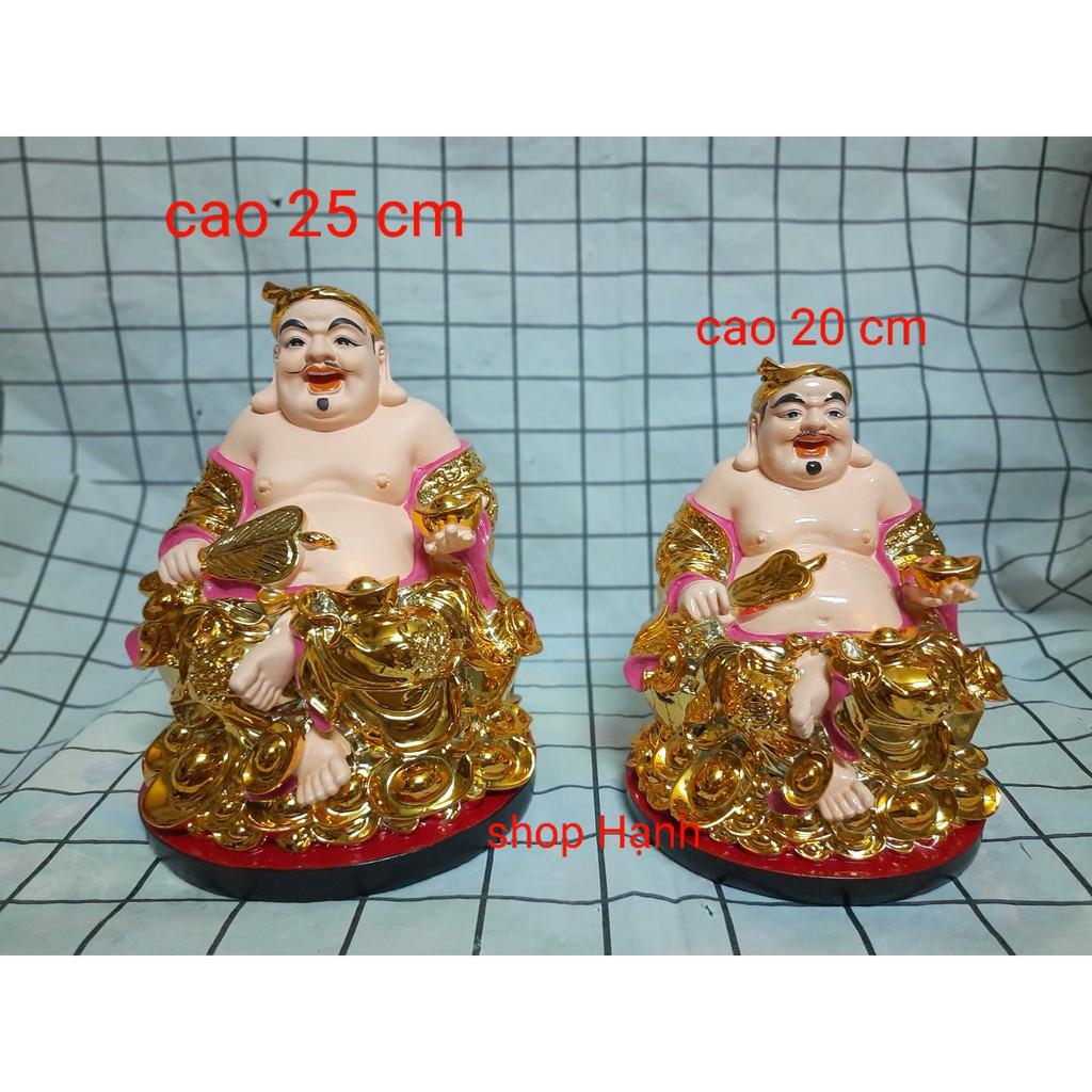 Tượng Ông Địa Thần Tài đế tròn xi vàng