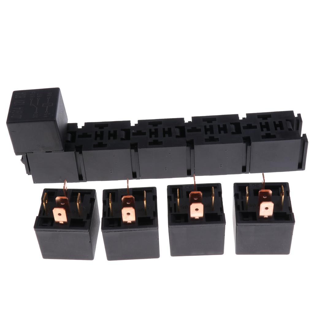 5pcs 80A 5 Pin DPDT Car Relay Base Socket Holder Connector With 25 Terminals