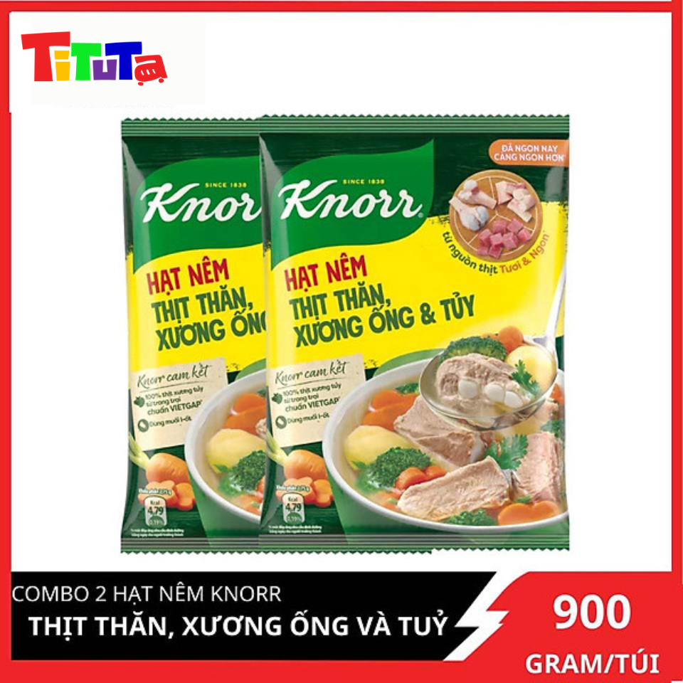 COMBO 2 gói hạt nêm Knorr Thịt thăn (xương ống&amp;tủy) 900gX2