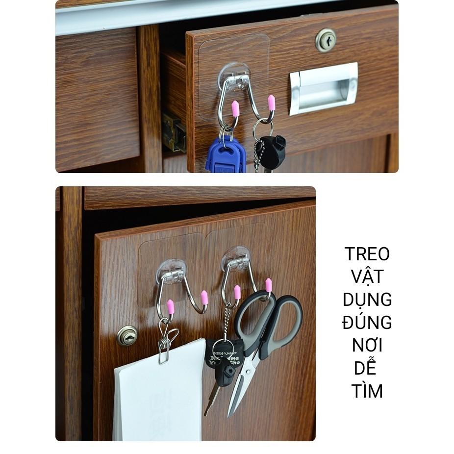 Móc dán tường dạng móc đôi inox siêu cứng treo đồ gọn gàng