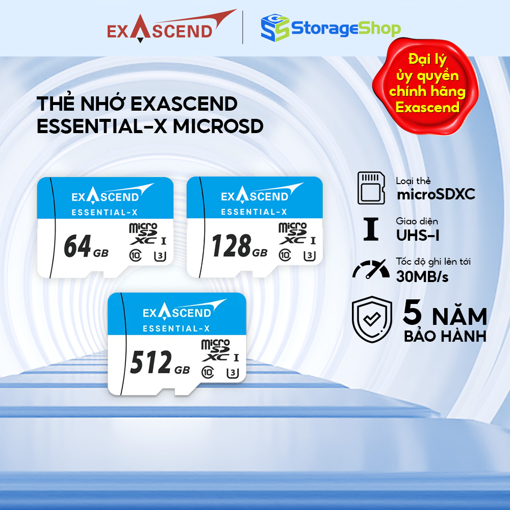 Thẻ nhớ MicroSDHC Exascend Essential-X UHS-I U3 Hàng chính hãng