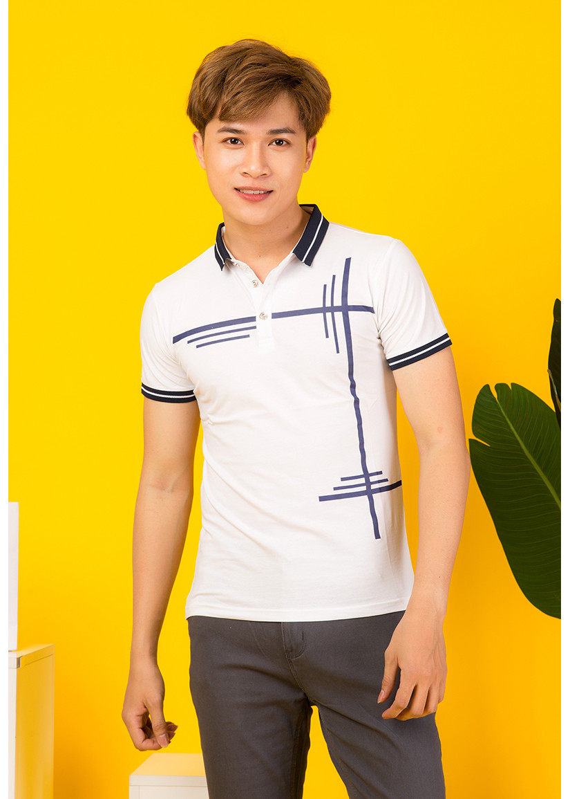 Áo Thun Cổ bẻ Titishop AT505 Trắng