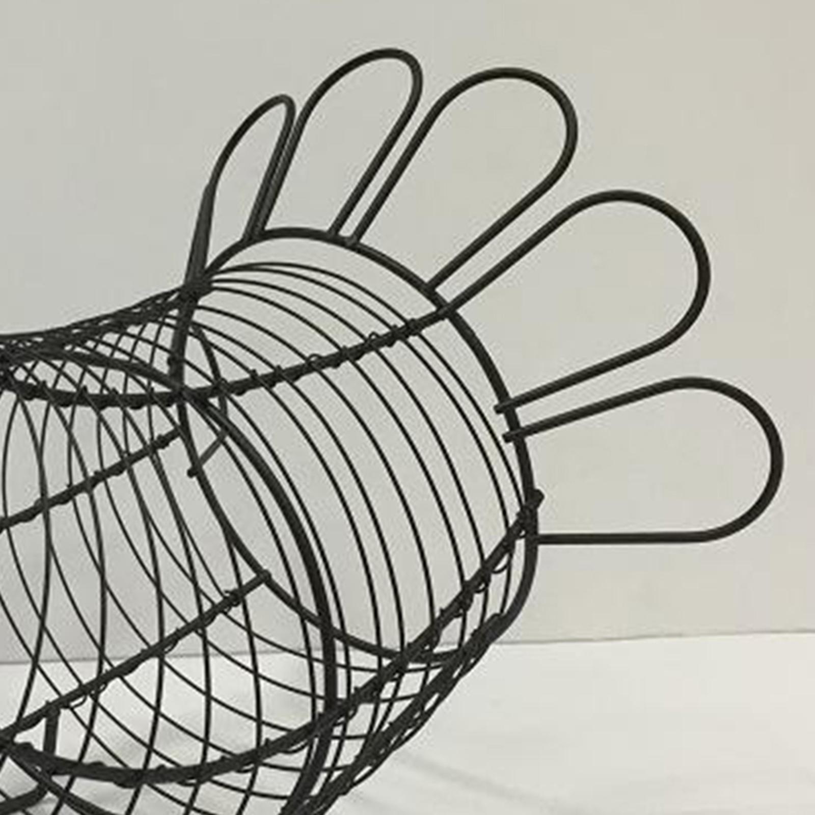 Black Egg Basket Multifunctional Metal Egg Holder Distribution Basket Storage Shelf Egg Stand Rack Decoration Home Kitchen Organizer