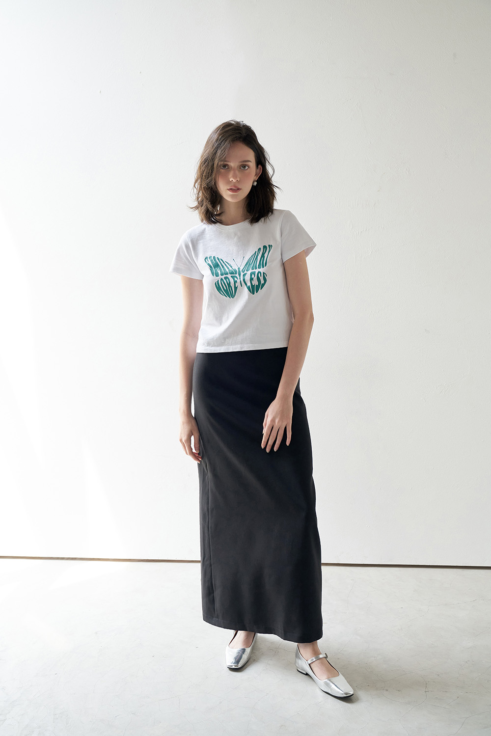 DOTTIE - Chân váy dài dáng suông - Đen - S0159