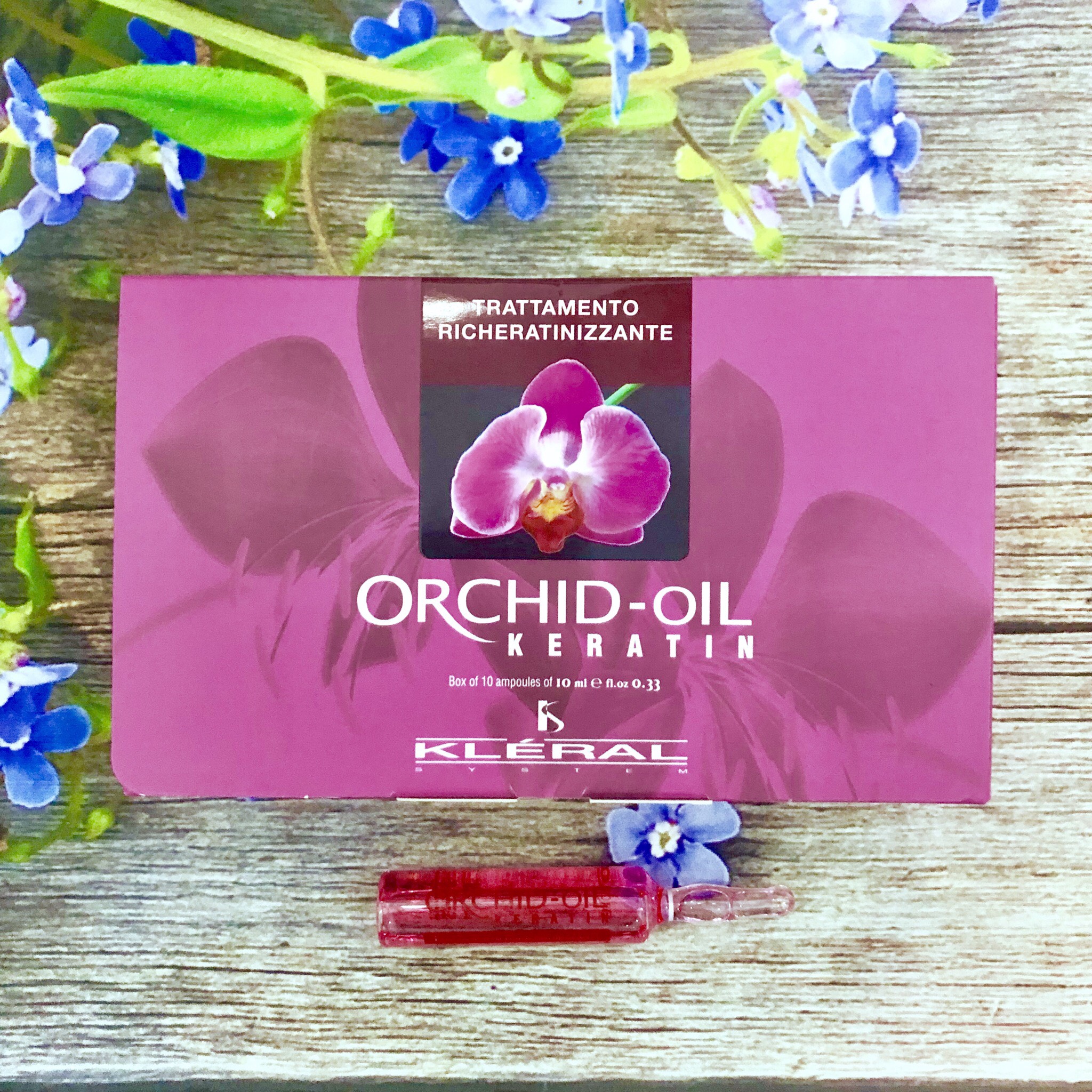 Tinh chất Keratin Kléral ORCHID-OIL phục hồi tóc hư tổn chuyên sâu Italy 10mlx10 Màu tím