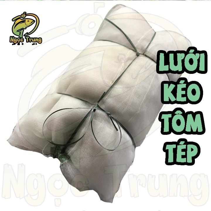 Lưới Vét Tôm,Tép, Cá Giống chiều cao 2m dài 10m túi 5m mắt lưới 3li. Lưới Kéo Cá A TRUNG