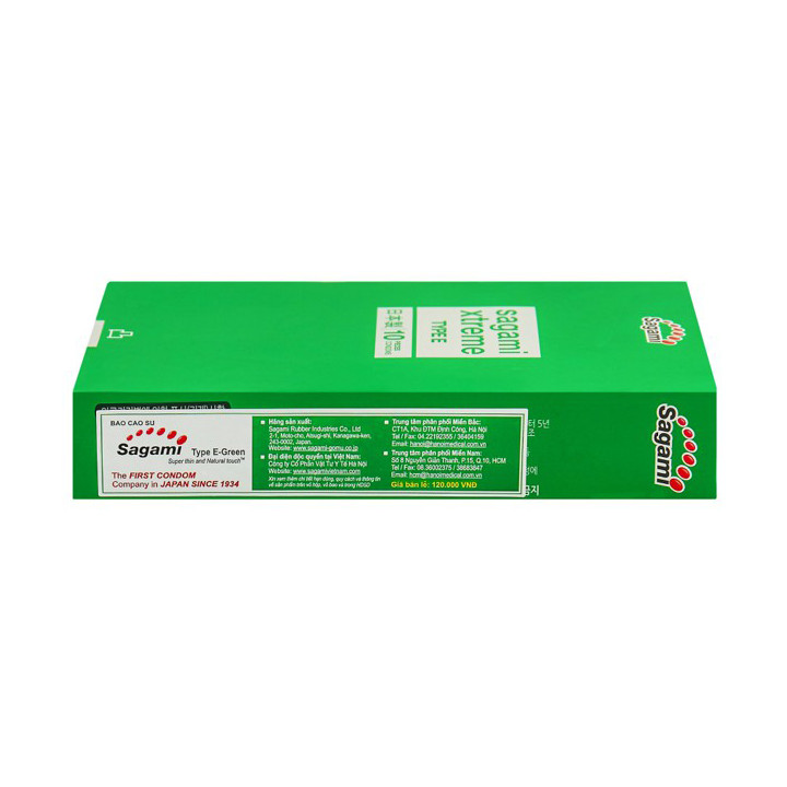 Bao Cao Su Sagami Xtreme Green Gai Nổi Hộp 10 Chiếc Nhật Bản + Bao Cao Su Sagami Xtreme Super Thin Siêu Mỏng 0,03 mm Hộp 2 Chiếc Nhật Bản