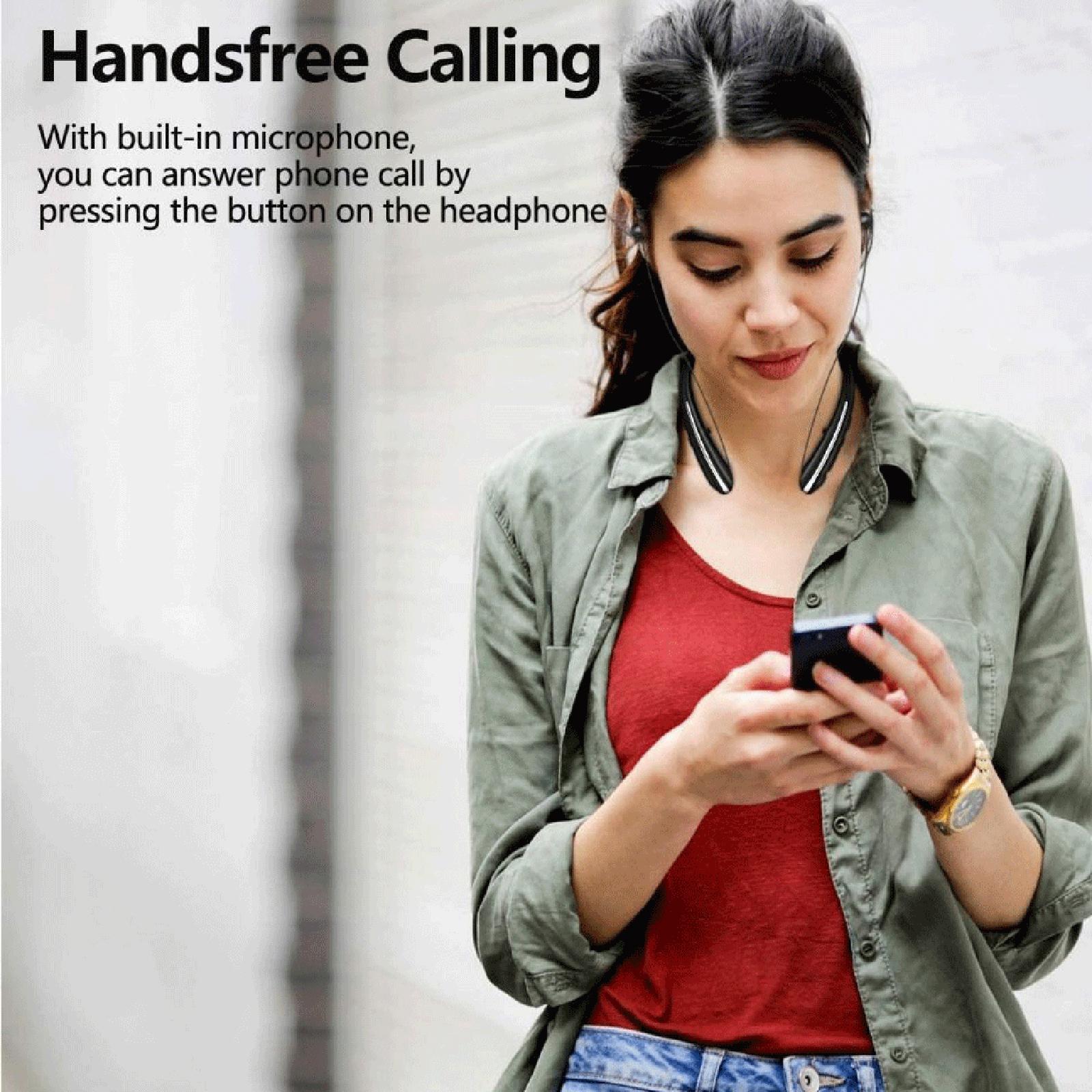 Stereo Wireless Bluetooth Headphone Headset with Mic Neckband Earbuds Sport