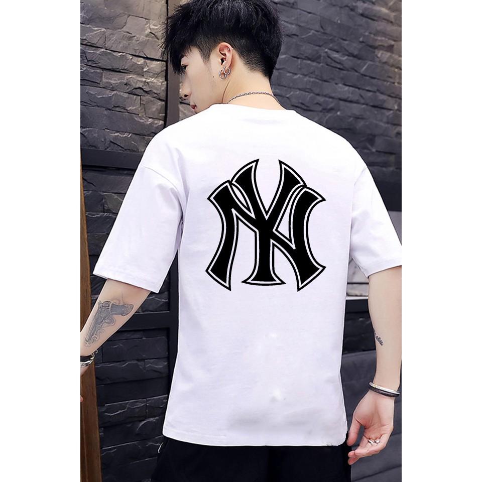 Áo thun tay lỡ nam nữ in hình NY cá tính đẹp vải dày mịn