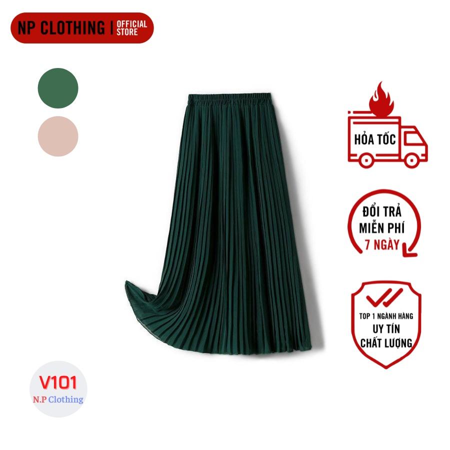 Chân Váy Xếp Ly V101, Mẫu Váy Dáng Dài Midi 75cm, Xếp li 45-58kg Vừa, Thời Trang Công Sở