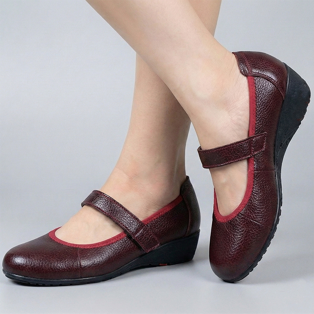 Giày Nữ Búp Bê Đế Xuồng HA NAM Da Bò Thật Thời Trang Cao Cấp 5cm GBBN2059