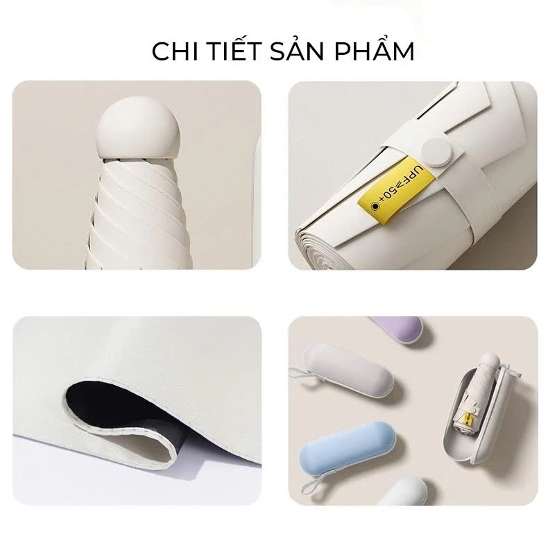 Ô Dù Gấp Gọn Mini 19cm, Dù Che Mưa, Dù Chống Tia Uv Mini Siêu Gọn 8 Xương, Có Hộp Đựng Chống Sốc - Hàng Chính Hãng - Giao Màu Ngẫu Nhiên