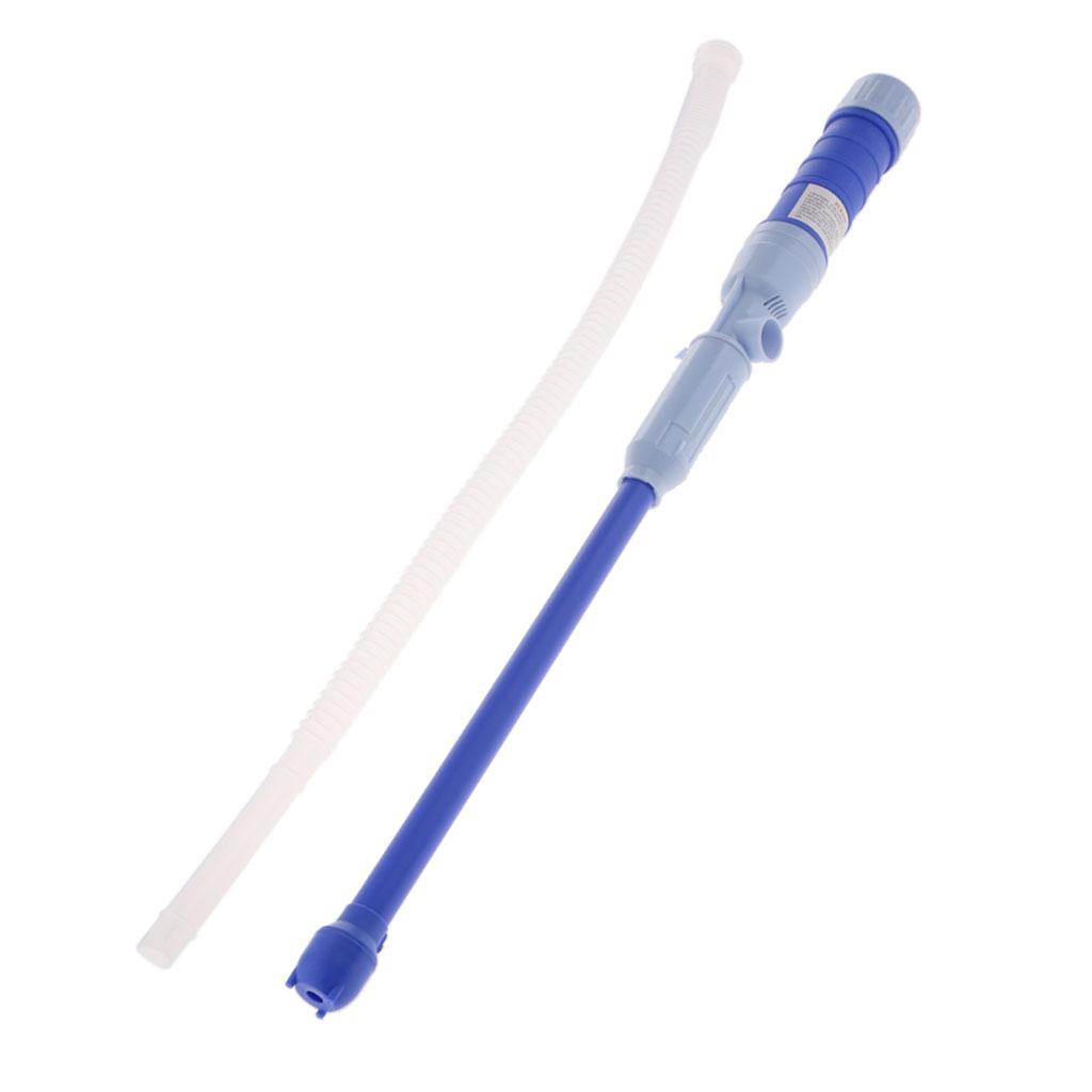 Auto Manual Hand Siphon Syphon Liquid Transfer Pump Pipe Oil Water Tank Blue