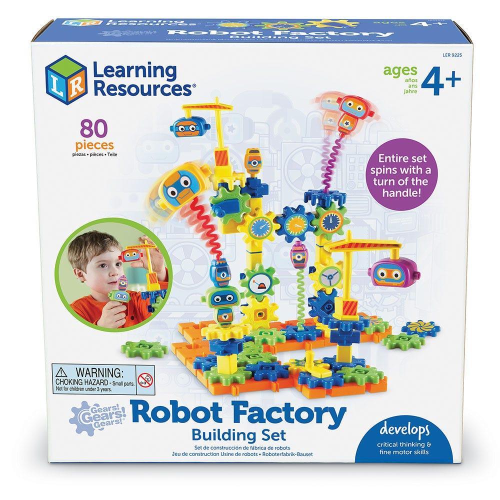 Learning Resources Đồ chơi xây dựng bánh răng cưa nhà máy robot - Gears! Gears! Gears! Robot Factory