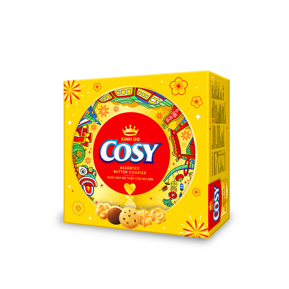 Cosy Tết - Bánh Quy Thập Cẩm Bơ Sữa - Hộp Thiếc 378g