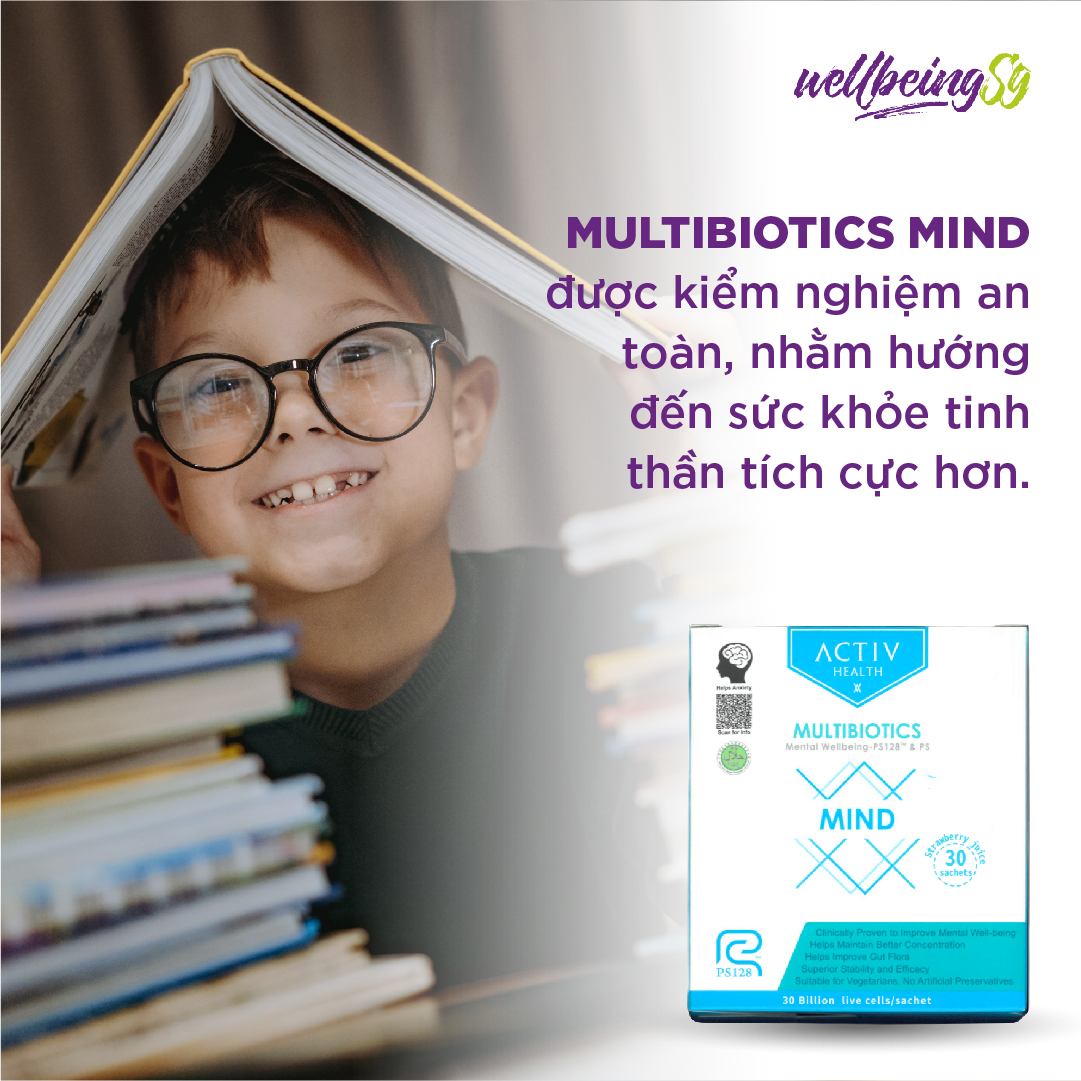 Thức Uống Dạng Bột ActivHealth Multibiotics Mind Duy Trì Hệ Vi Khuẩn Đường Ruột, Hỗ Trợ Giải Tỏa Căng Thẳng, Bổ Sung Năng Lượng Cho Cơ Thể