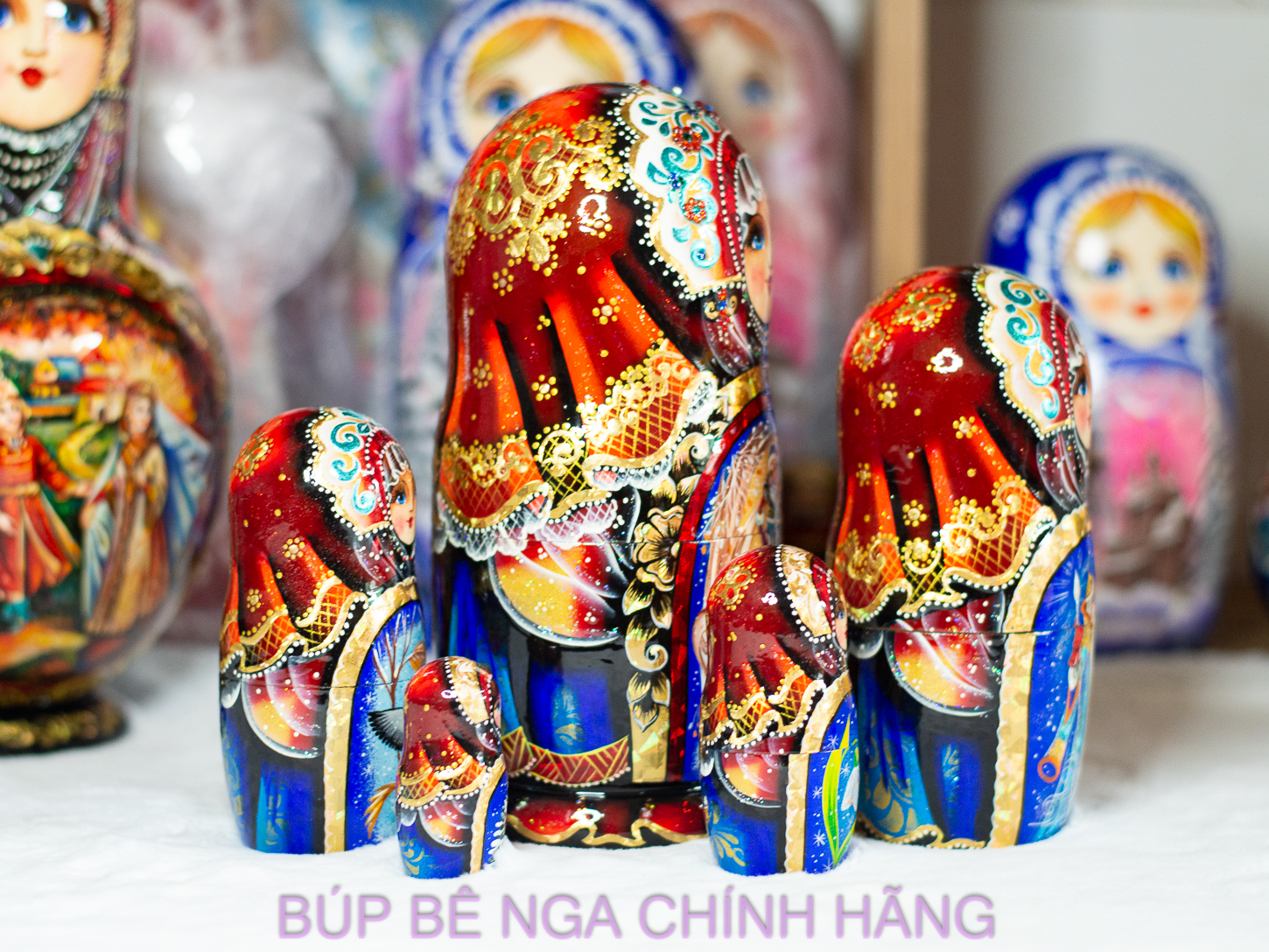 BỘ BÚP BÊ NGA MATRYOSHKA CAO CẤP 5 LỚP 18CM "CÔNG CHÚA TUYẾT"
