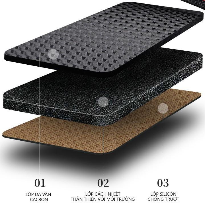 Thảm taplo ô tô Accent 2018 - 2019 loại da vân cacbon chống nắng, chống nứt vỡ taplo, thảm taplo Hyundai Accent