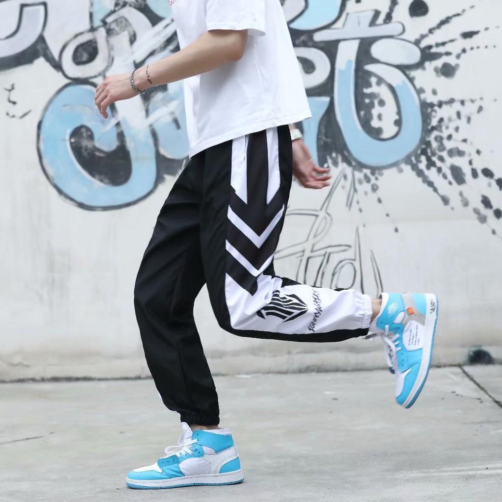 Quần dài thể thao ống rộng phối màu thời trang nam tính