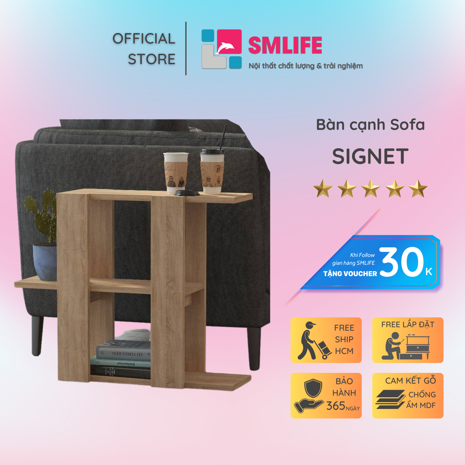Bàn cạnh sofa SMLIFE Signet