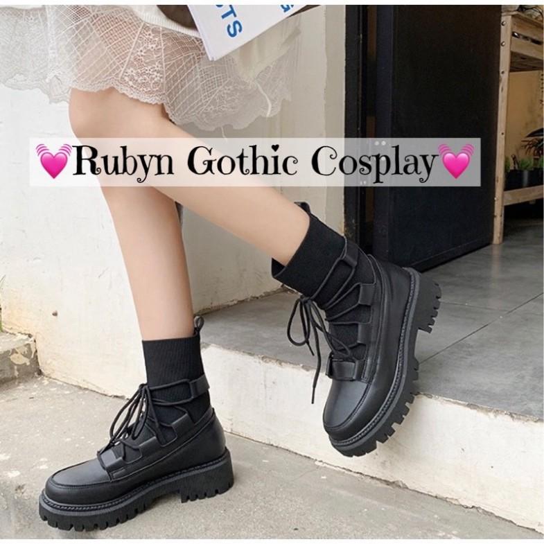 Giày Boots Chiến Binh cổ cao buộc dây cá tính mẫu mới 2021 ( Size 35 - 40 )