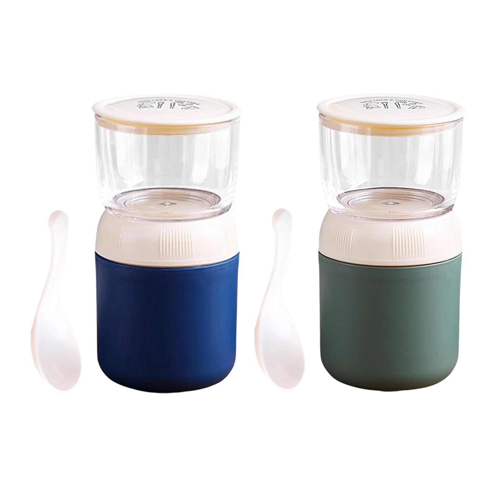 2Pcs Lunch Pot Yogurt Container Insulated Food Container 2 Tier
