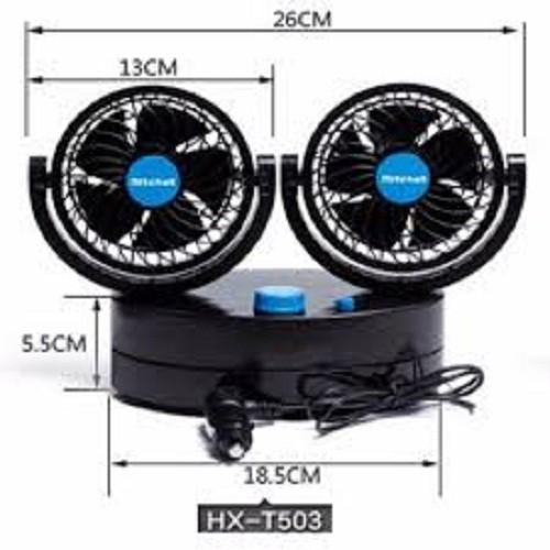 Quạt đôi ô tô dùng điện 12v