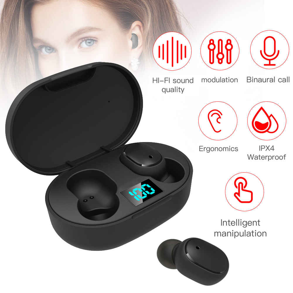 Tai nghe nhét tai A6S bluetooth 5.0 không dây tws thể thao - kèm mic 280mAh, hộp sạc tự động