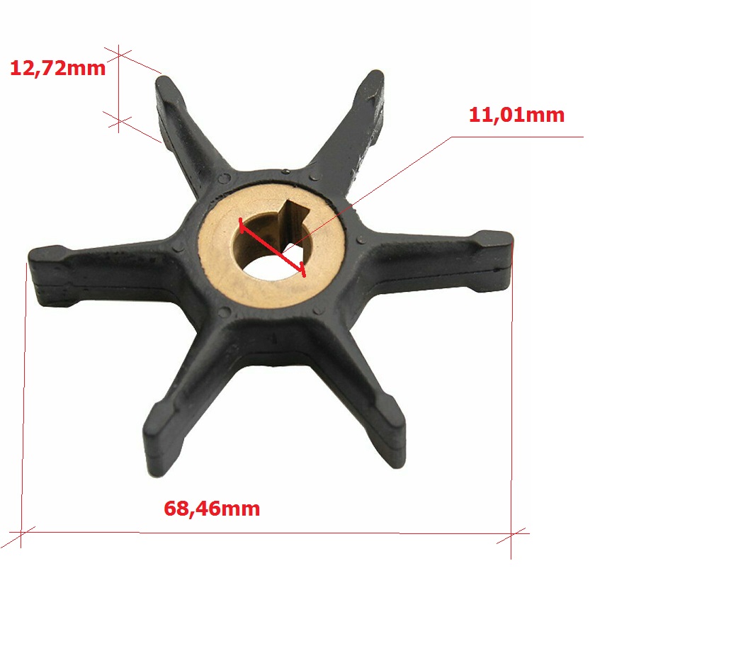 Cánh quạt bơm nước làm mát cano Johhnson Ennvinrude từ 3HP-7,5HP, Mã số 277181