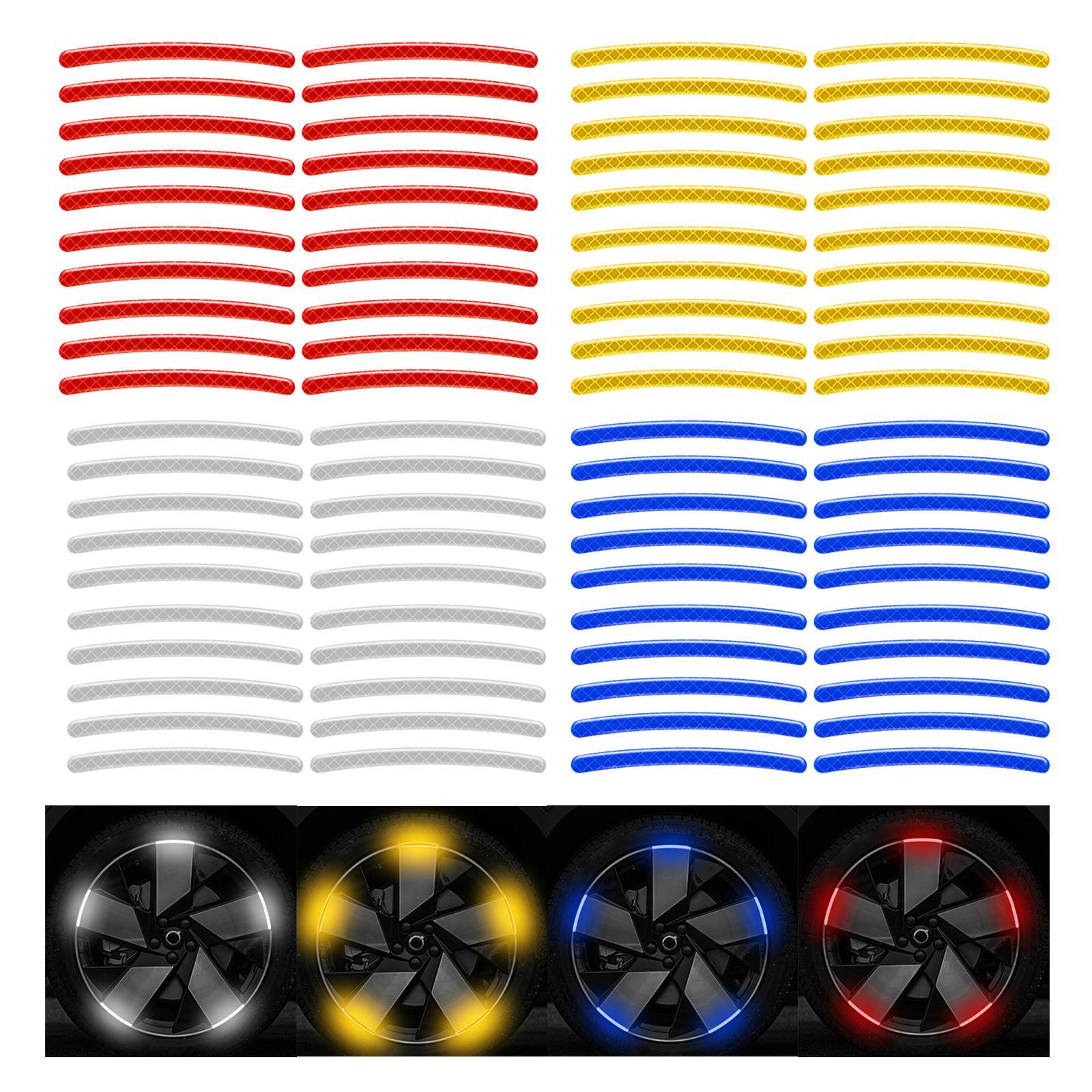 Universal Car Wheel Hub Reflective Sticker for Night Driving White