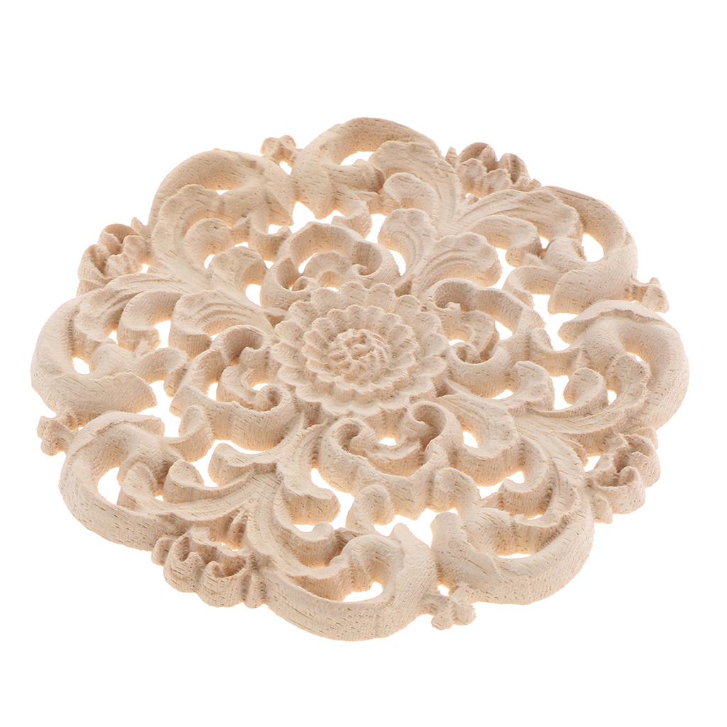 European Style Wood Round Carved Appligue For Furniture Decoration