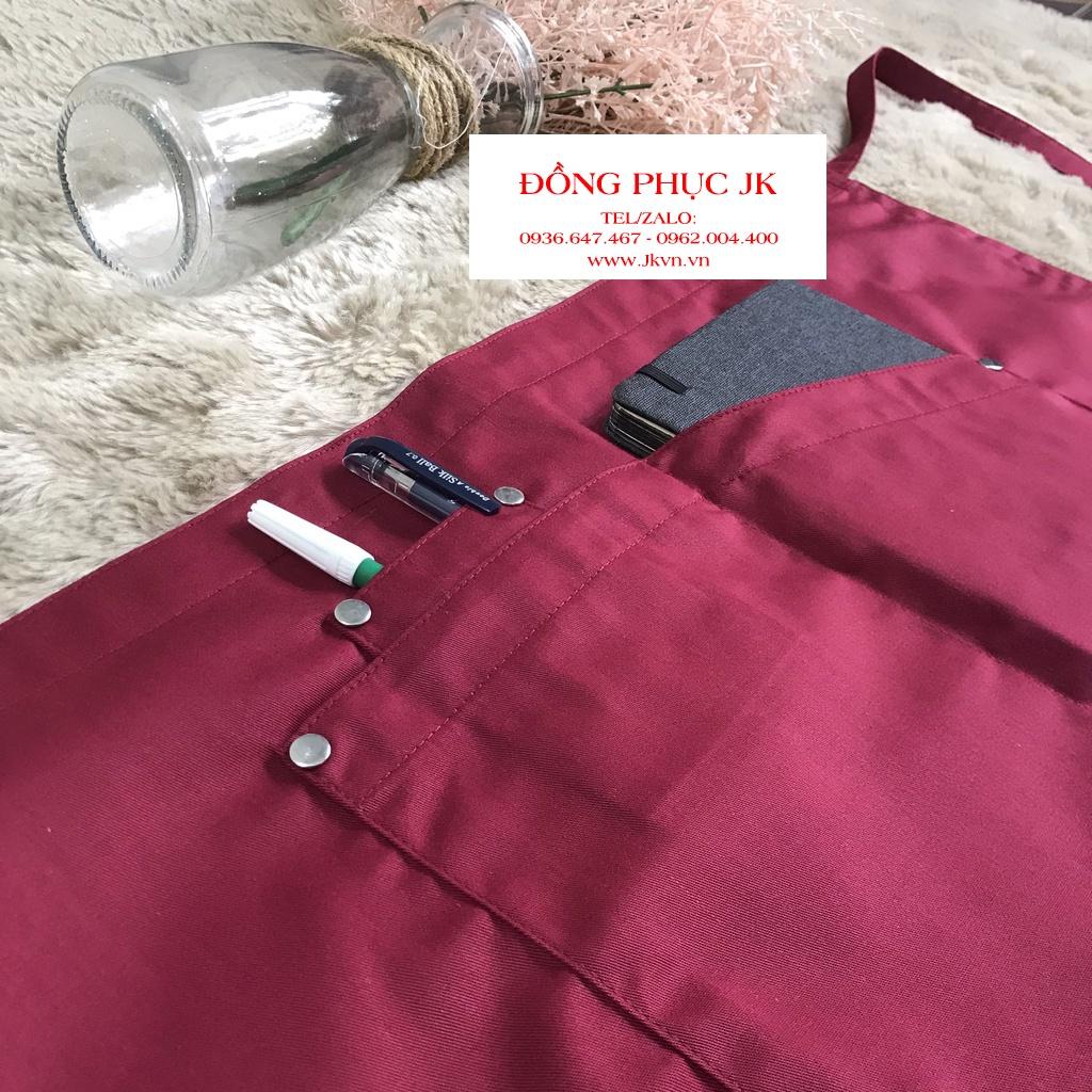 Tạp dề pha chế tạp dề ngắn phục vụ cao cấp 2 túi xéo cho Nam Nữ làm đồng phục tạp dề cafe