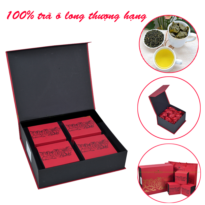 Hộp Trà Olong Tứ Long Tân Cương Xanh 400 gram - Trà Olong Thượng Hạng