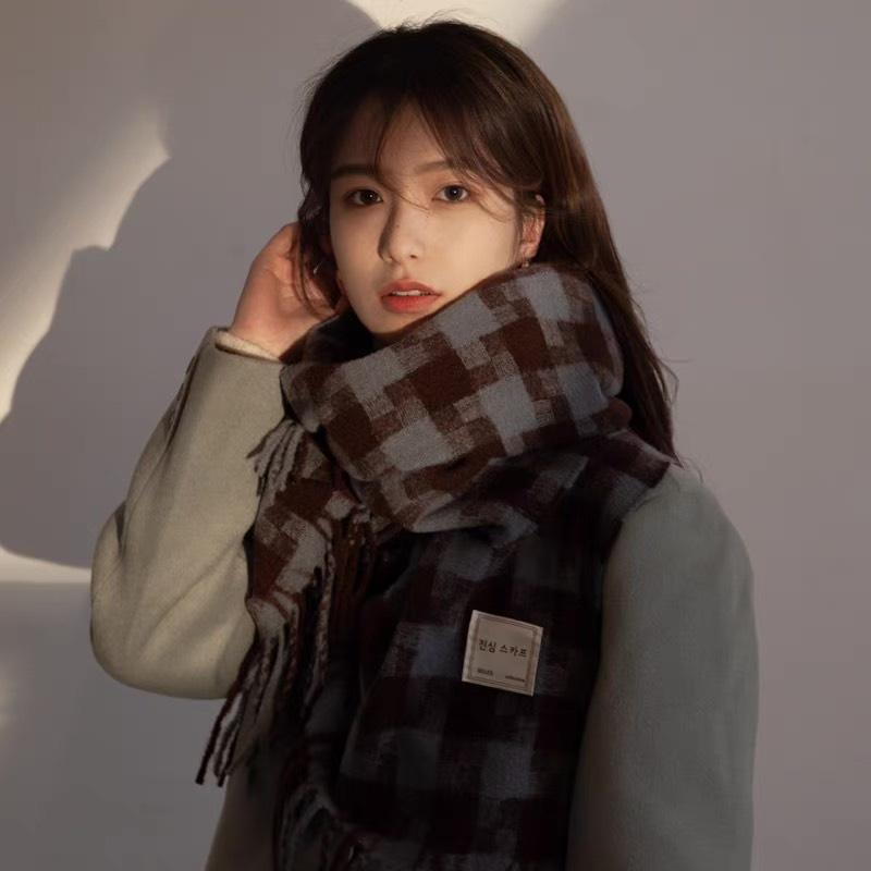 KHĂN LEN QUÀNG CỔ NAM NỮ KHĂN KẺ CARO Xanh đỏ Noel HÀN QUỐC KHĂN CHOÀNG LEN NAM NỮ VINTAGE Maxshopdoc