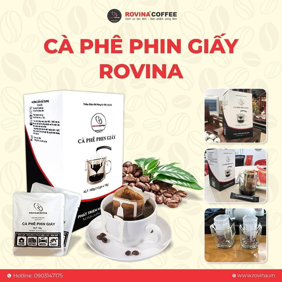 Cà Phê Phin Giấy Rovina – Tiện Lợi – Mọi Lúc – Mọi Nơi Nguyên Chất 100%, Vẹn Tròn Hương Vị Nguyên Bản, Đậm Ngon Đúng Chất