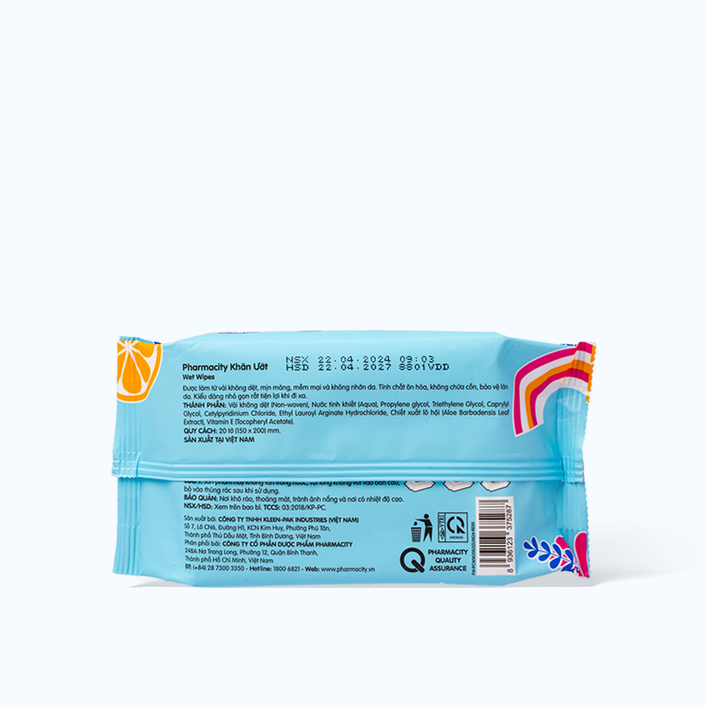 Khăn ướt Pharmacity Tropical Summer (20 miếng)