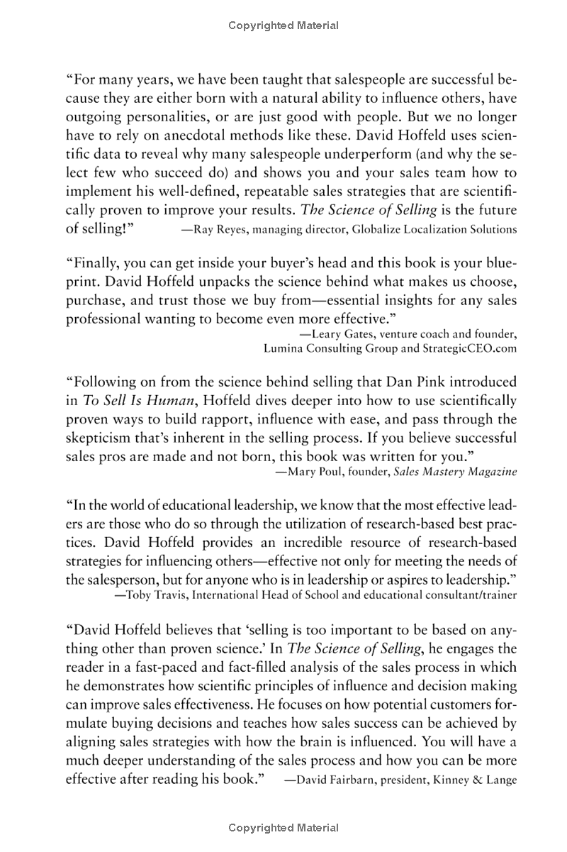 The Science Of Selling