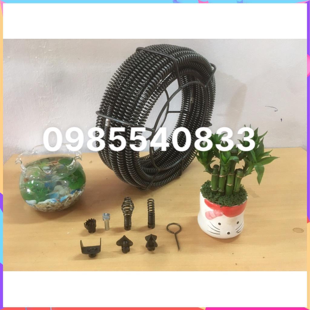 Dây thông tắc cống 3m, đánh bồn cầu, bồn rửa bát dùng cho máy khoan