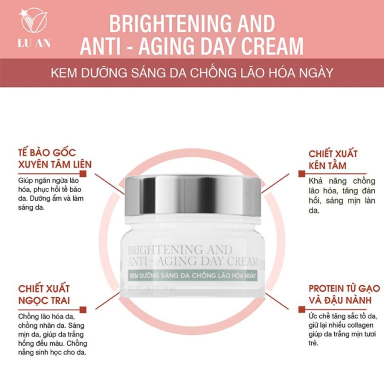 Kem Giúp Ngăn Ngừa Lão Hoá Da Có Chống Nắng V LU AN Brightening And Anti-Age Day Cream