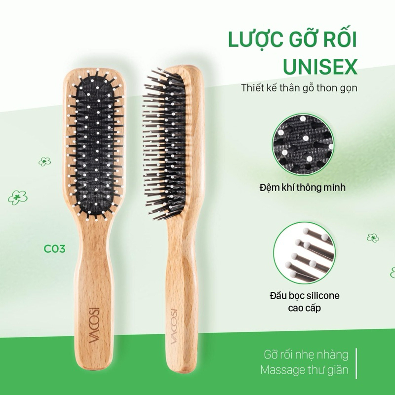 Lược chải suôn & mượt tóc VACOSI Hair Brush - C03