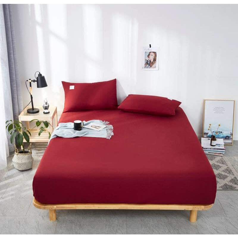 Ga Chun & Vỏ Gối Cotton TC BASSIC -  Đỏ
