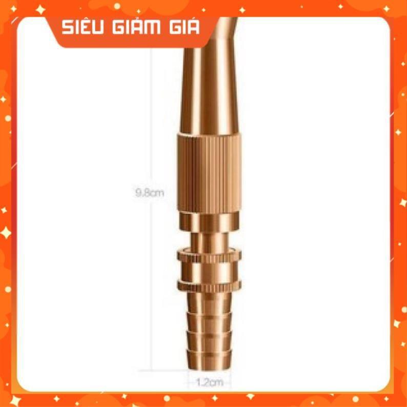Đầu vòi xịt tăng áp mini bằng đồng phun nước rửa xe, tưới cây tăng áp đa năng có đai siết ống đi kèm 206587